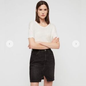 All Saints Trudy Denim Skirt Dark Wash